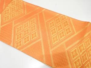 岡野武一郎　佐賀錦　花菱模様織り出し　袋帯